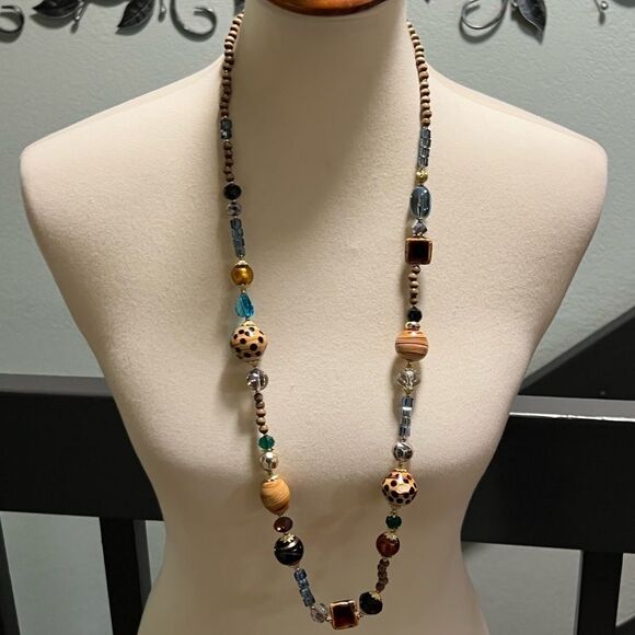 Premier DesignsStunning Multicolor Glass Beaded Necklace #PDNK1 - Picture 1 of 9